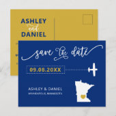 Marine Minnesota Mariage Enregistrer la carte de d (Devant / Derrière)