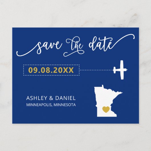 Marine Minnesota Mariage Enregistrer la carte de d (Devant)