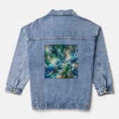 "Marine Mirage - Etherische Oceaan Abstract Denim Jacket (Achterkant)