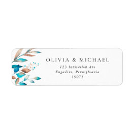 Marine Modern Groen Rustiek Bruiloft Adres Label