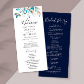 Marine Modern groen rustiek bruiloft programma