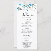 Marine Modern groen rustiek bruiloft programma (Voorkant)