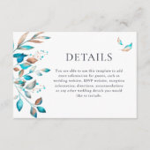 Marine Modern groen rustieke bruiloft Informatiekaartje (Voorkant)