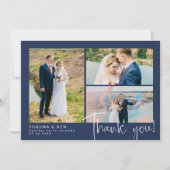 Marine Modern Mariage 3 Photo Collage Merci (Devant)