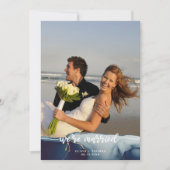 Marine Modern Photo Beach Elopement Aankondiging (Voorkant)