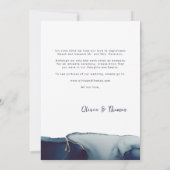 Marine Modern Photo Beach Elopement Aankondiging (Achterkant)