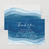 Marine, Moderne Aquarelle Merci Cartes (Devant / Derrière)