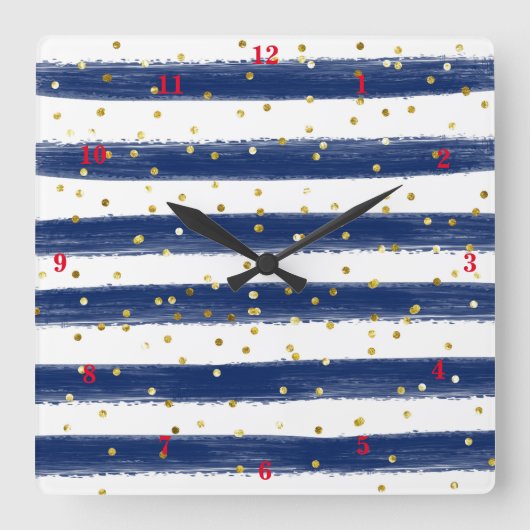 Marine Moderne, Blanc, Grilles D'Or, Horloge Confe (Recto)