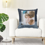 Marine moderne bleu| Photo | Oreiller à lancer cad<br><div class="desc">Marine moderne bleu| Photo | Oreiller à lancer cadeau familial</div>