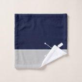 Marine moderne Blue Grey Monogramme Lake House Nau (Gant de toilette)