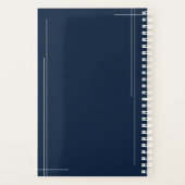 Marine moderne et blanc Abstrait Monogramme mensue (Dos)