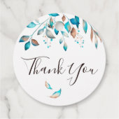 Marine moderne groen bruiloft bedankjes labels (Achterkant)