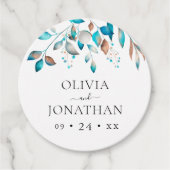 Marine moderne groen bruiloft bedankjes labels (Voorkant)