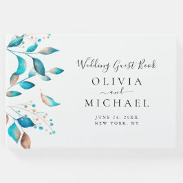 Marine moderne rustieke bruiloft gastenboek