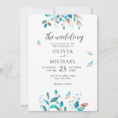 Marine moderne rustieke bruiloft kaart (Voorkant)