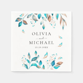 Marine moderne rustieke bruiloft servet