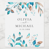 Marine moderne rustieke bruiloft wijn etiket (Enkel label)