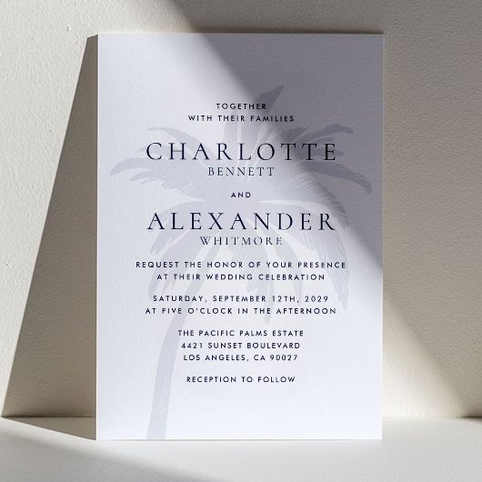 Marine moderne Tropical Palm Tree Faire-part de ma