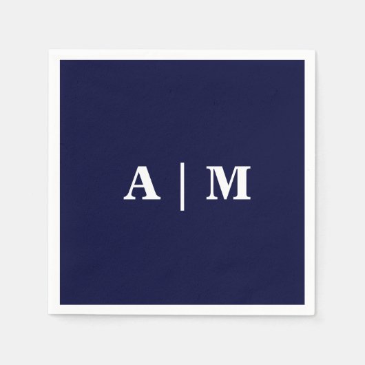Marine Monogram bruiloft cocktail Servet (Voorkant)
