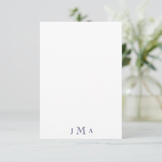 Marine Monogram mannelijke flat dank u kaart (Staand voorkant)