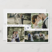 Marine Monogramme 4 Photo Collage Mariage Merci (Devant)