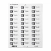 (Marine) Monogramme de Damas Étiquettes d'adresse  (Feuille entière)