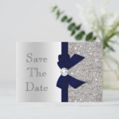 Marine Nagemaakte Boog & Diamanten Zilver Save The Save The Date (Staand voorkant)