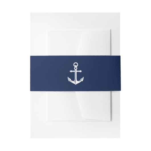 Marine Nautical Wedding Anker Uitnodigingen Wikkel (Voorkant Voorbeeld)