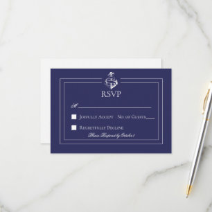 Marine Nautical Wedding RSVP Kaartje