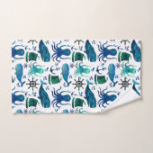 Marine nautique bleue de poulpe de baleine de (Serviette à main)