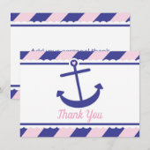 Marine nautique de rose de Merci de baby shower (Devant / Derrière)