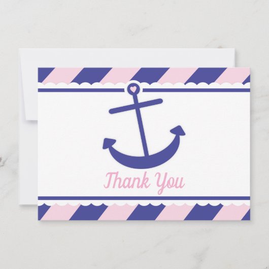 Marine nautique de rose de Merci de baby shower (Devant)