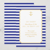 Marine nautique et Faire-part de grossesse d'or (Devant / Derrière)