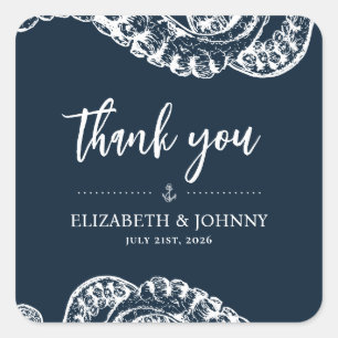 Marine Nautique Octopus Wedding Faveurs Stickers