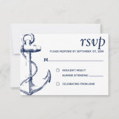 Marine nautische schetsanker | RSVP Kaart (Voorkant)