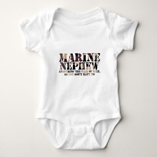 Marine Nephew Answering Call Call Call Romper (Voorkant)