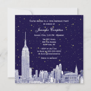 Marine NYC Silhouette Gegraveerd Ster DIY BG Sweet Kaart