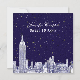 Marine NYC Silhouette Gegraveerd Ster DIY BG Sweet Kaart