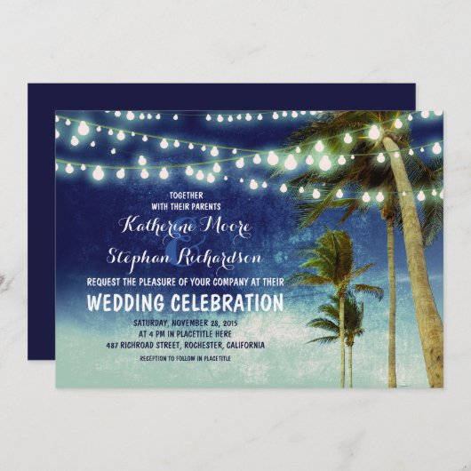 marine ombre strand bruiloft uitnodigingen (Voorkant / Achterkant)