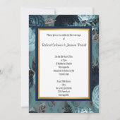 MARINE OR LAYÉ FAIRE-PART DE MARIAGE FLORALE (Devant)