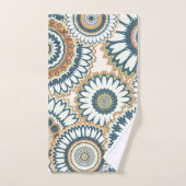 Marine Orange Multi-Mandala Design (Serviette à main)