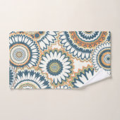 Marine Orange Multi-Mandala Design (Serviette à main)