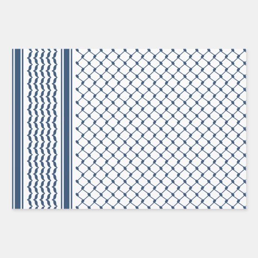 Marine Palestijnse Keffiyeh Patroon Ontwerp Inpakpapier Vel (Voorkant)