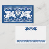 Marine Papier Picado Lovebirds Carte Place (Devant / Derrière)