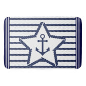Marine Pattern Blue White Zee and Nautical Anchor Badmat (Voorkant)