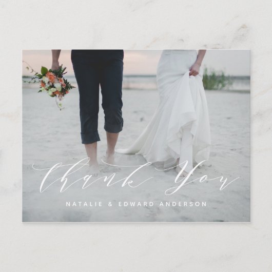 Marine peint + script photo merci carte postale (Devant)