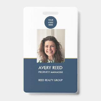Marine personeelsfoto ID-pas met aangepast logo Badge
