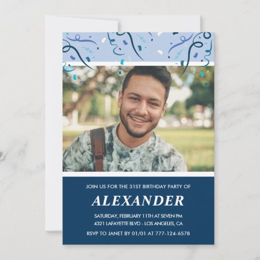 Marine Photo invitations à 31e anniversaire Homme (Devant)