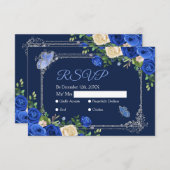 Marine Princess Robes Mis Quince Carte Rsvp (Devant / Derrière)