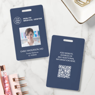 Marine QR-code ziekenhuis kliniek dokter werknemer Badge